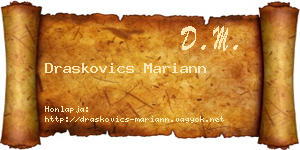 Draskovics Mariann névjegykártya