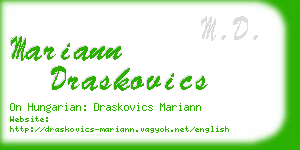 mariann draskovics business card